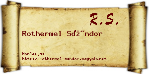 Rothermel Sándor névjegykártya
