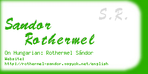 sandor rothermel business card